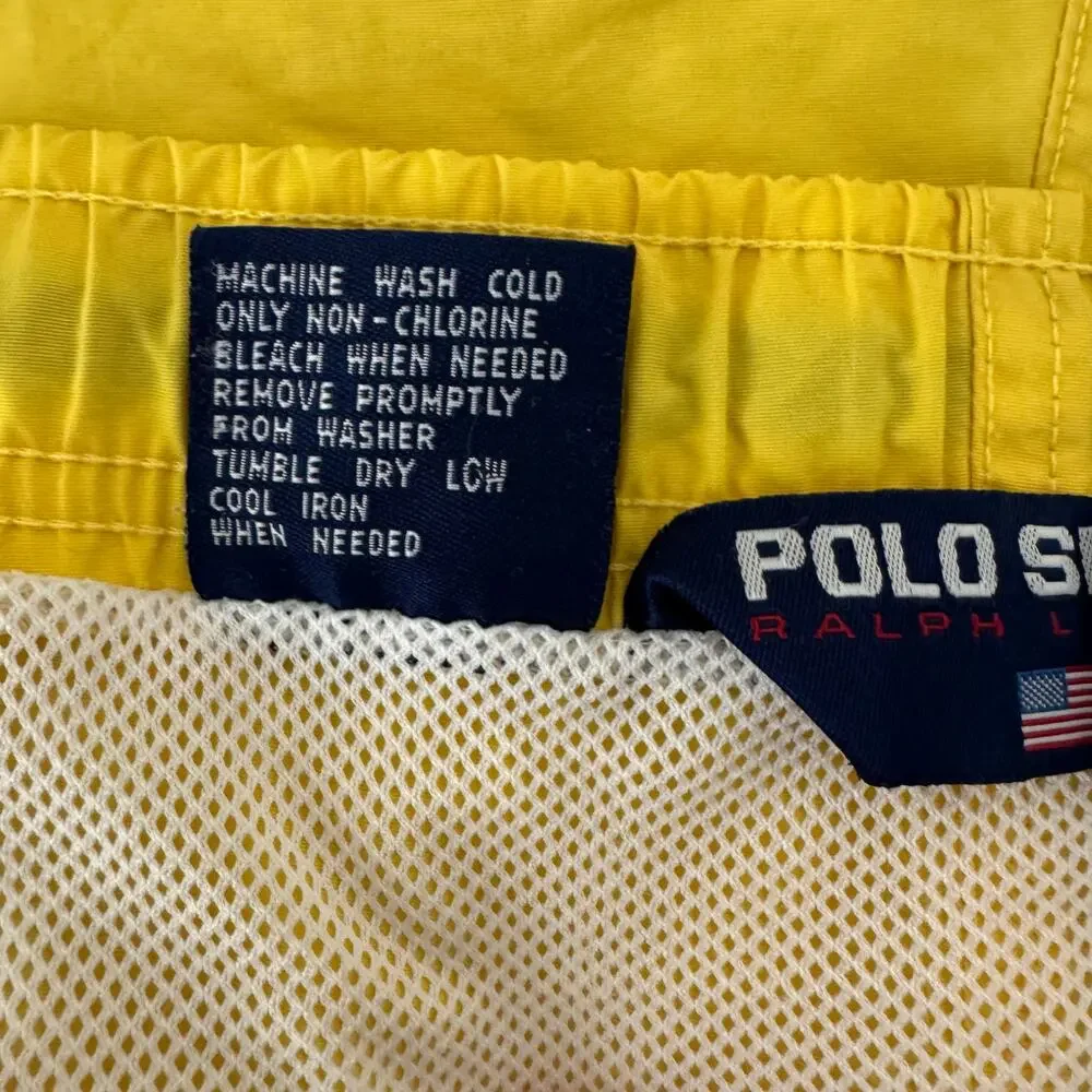 POLO SPORT Swim Trunks Men’s XL Yellow 7” Inseam‎ Quick Dry Board Shorts Summer